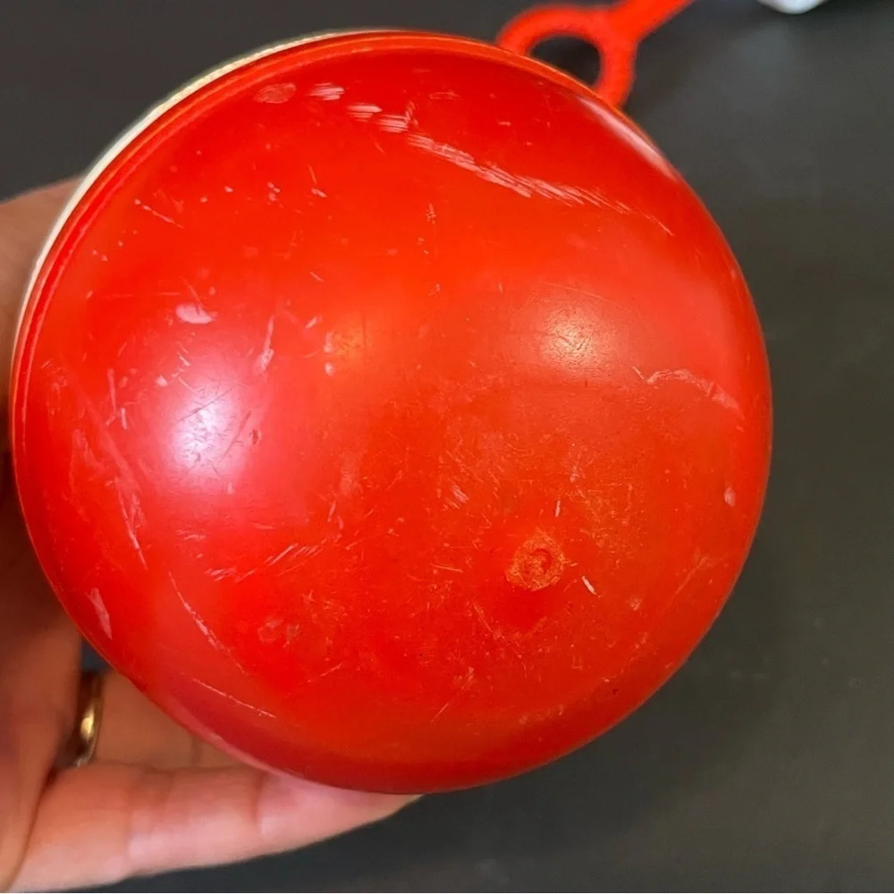 SaniToy Roly Poly Weeble Wobble Clown/ Plastic Rattle Circus Retro Vintage 1977
